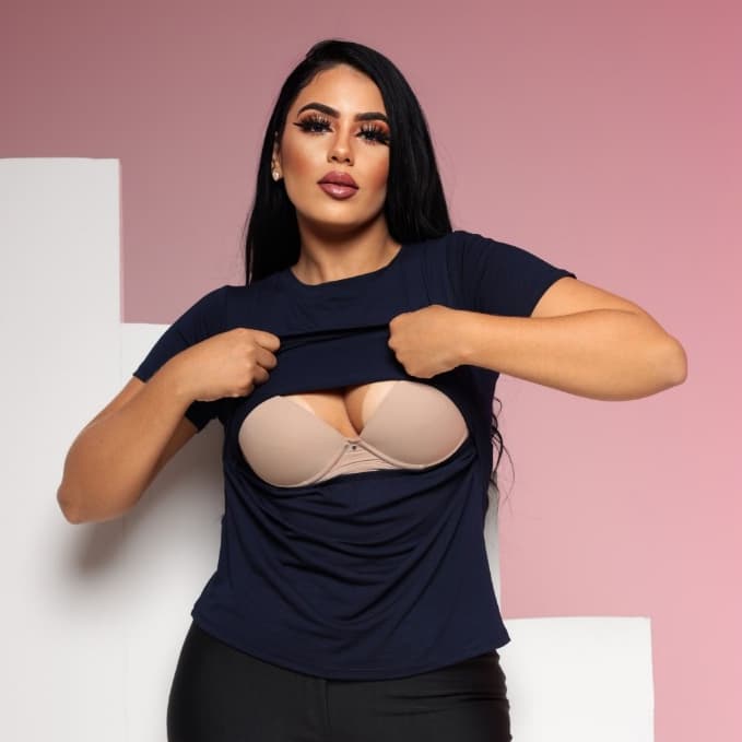 Blusa Feminina Amamentação Blusinha Gestante Roupa Maternidade