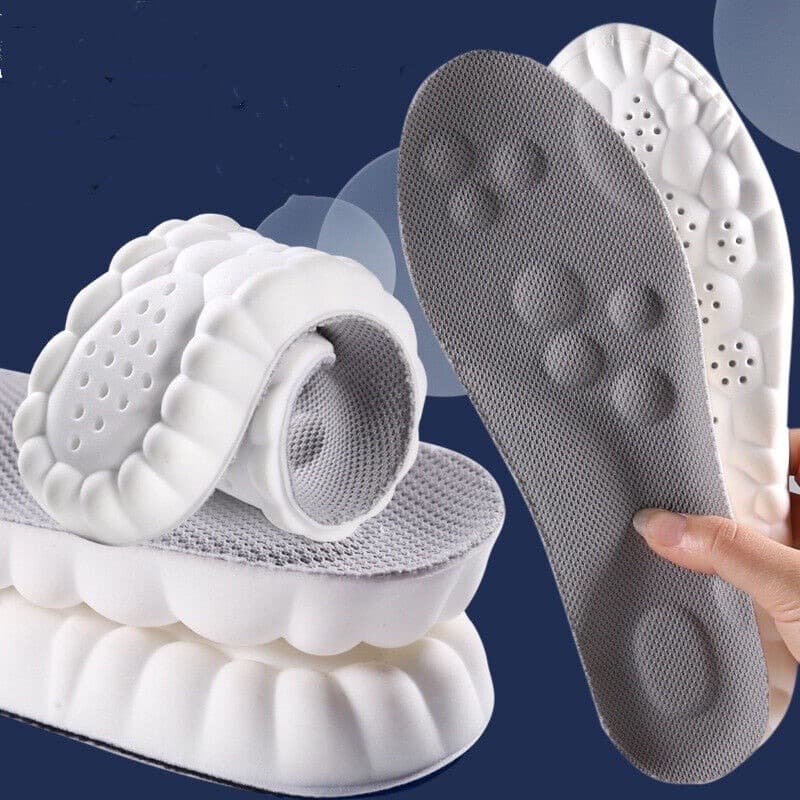 4D Palmilhas Esportivas De Látex De Alta Elasticidade Soft Shoe Pads Suporte De Arco Ortopédicas DesodorantE