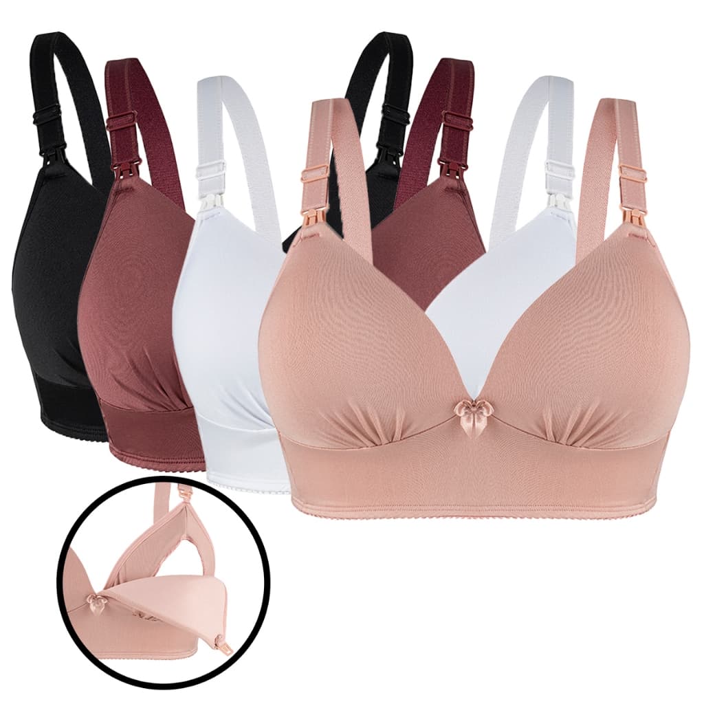 Kit 2 Sutiã de Amamentação com Bojo Alças Reforçadas Lindo Em Micro Fecho de Click