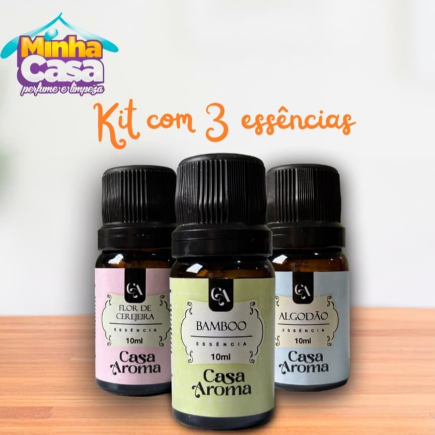 Kit 3 Essência Pura Super Concentrada para Aromatizador