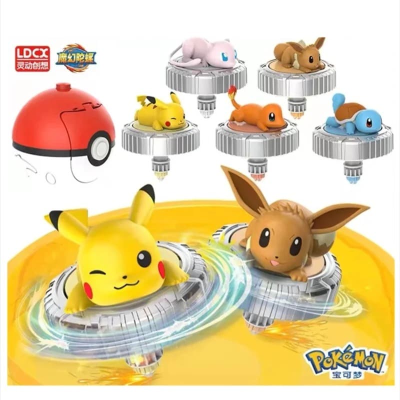 Beyblade de Pokemon para Crianças -  Peão pikachu charmander mew squiter evee beyblade pião piões