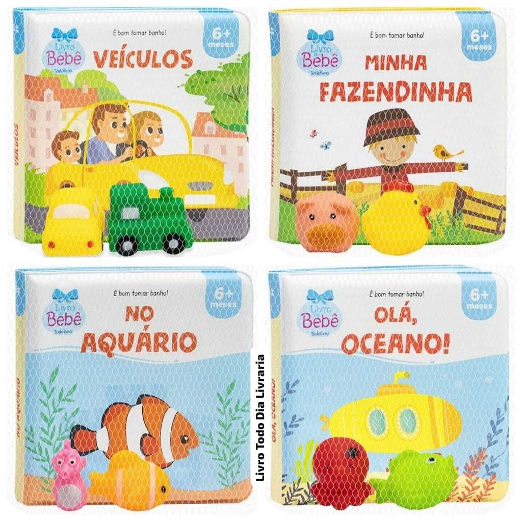 Livro de banho para bebê  Coleção É BOM TOMAR BANHO 2 BICHINHOS-Todolivro