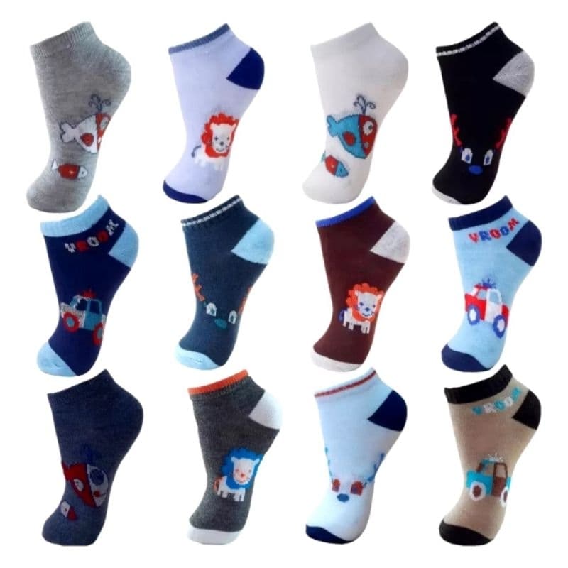 Kit 6/12 Pares de Meia Infantil Masculino Cano Curto Menino