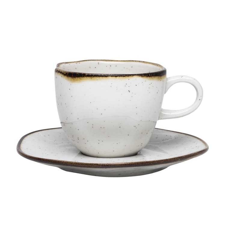 Jogo 6 Xícaras Chá Café Com Pires Ryo Maresia Areia 220ml Oxford Porcelanas