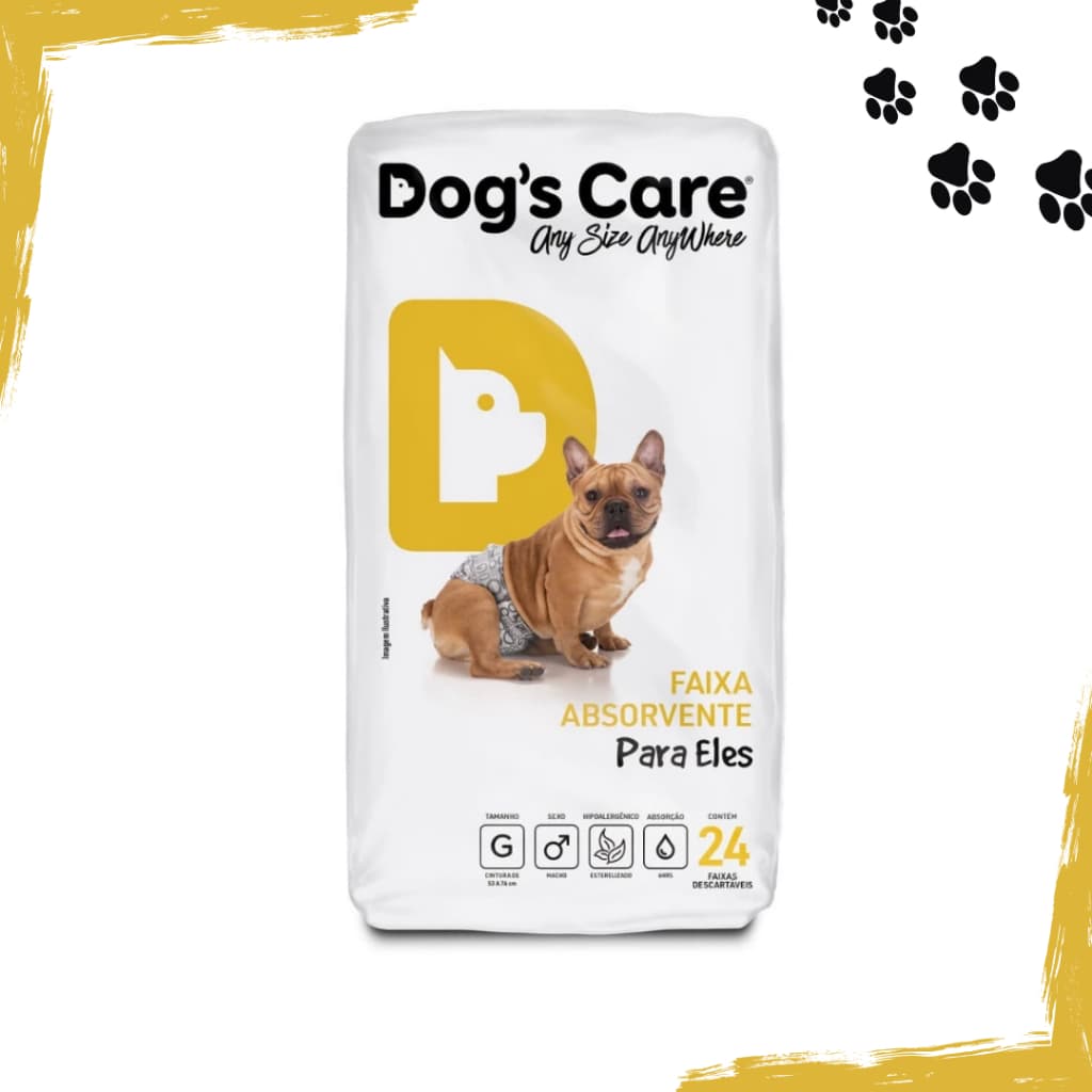 Fralda higiênica cães Pet descartável para cachorro Macho G  kit 24 unidades Dogs care