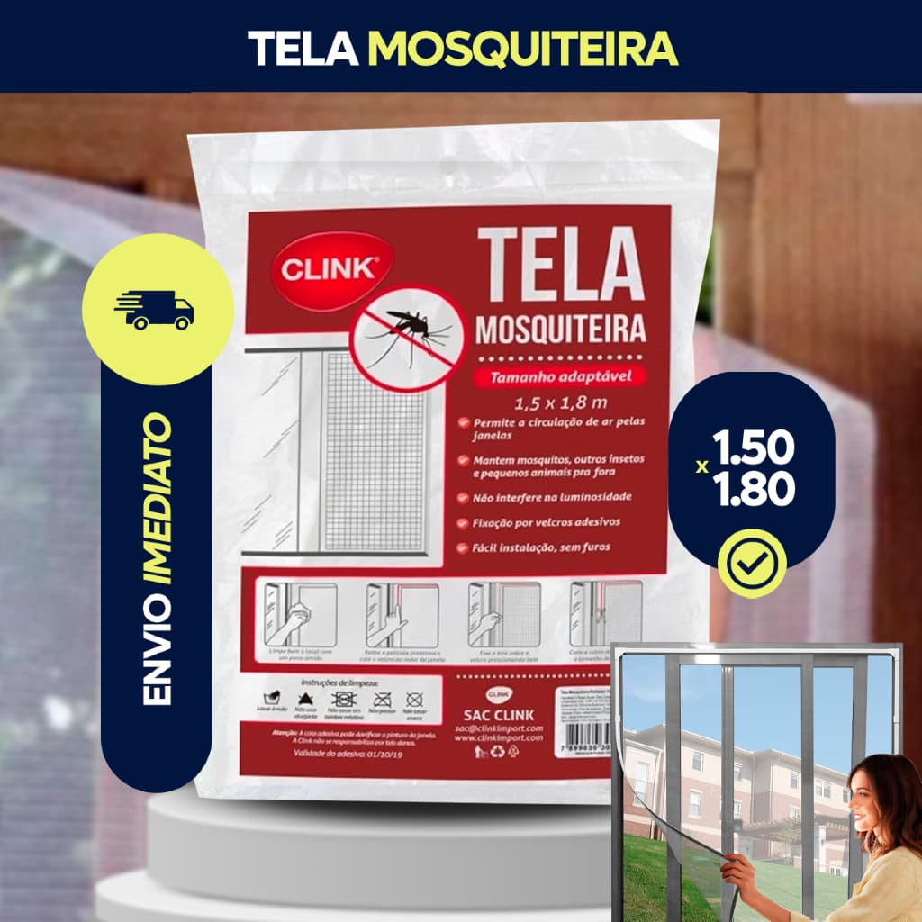 Telas Mosquiteira GRANDE Janela Ajustável 1,80Mx1,50M Anti Insetos Dengue Mosquito