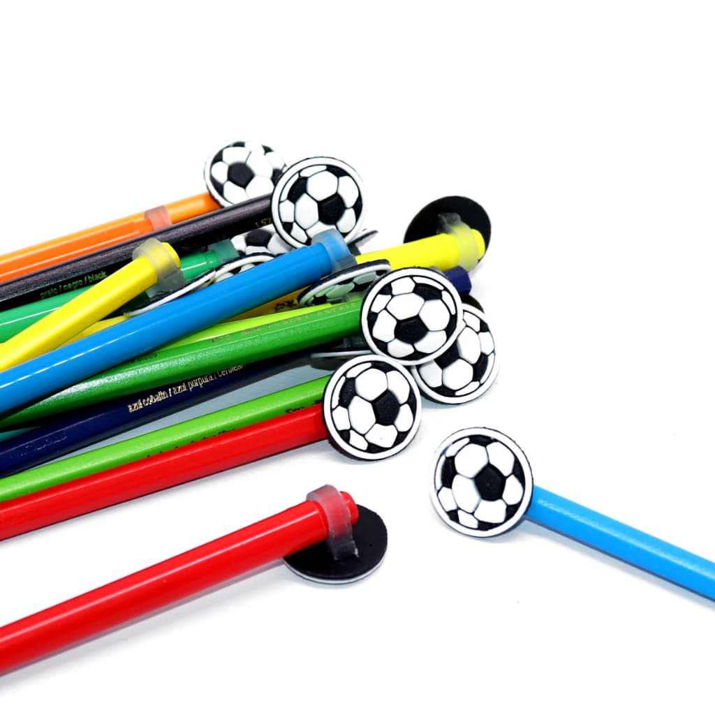 Ponteira Bola de Futebol Soccer para Lápis Com 10 peças