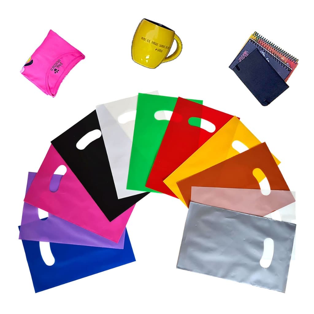 Sacola plástica grossa 20x30 alça boca vazada resistente alta qualidade