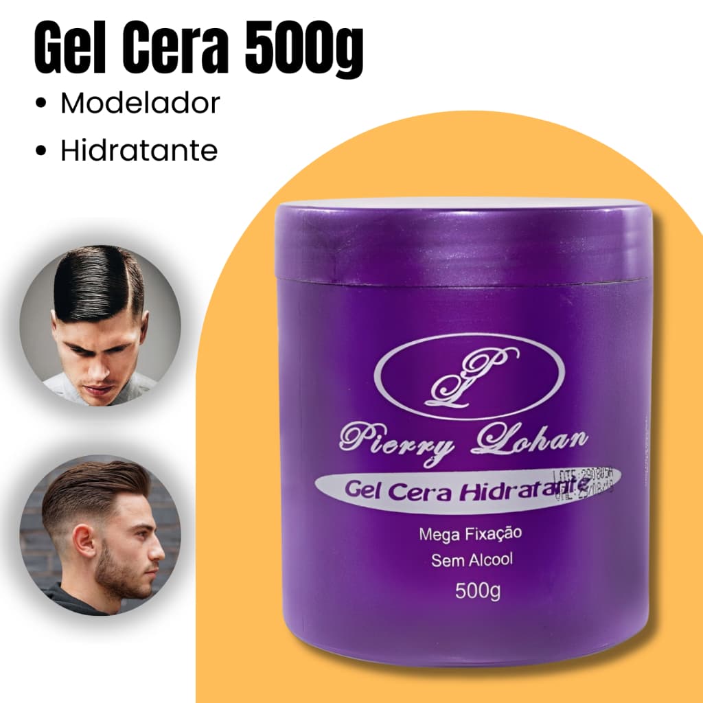 Gel Cera Pierry Lohan 500g Original Cola Modelador Cachos Baby Hair Trança Grande Pentear Box Braid