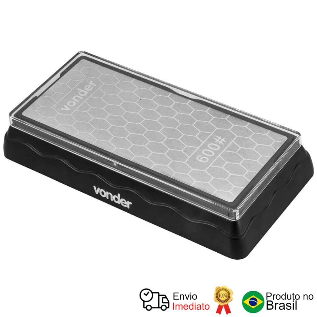 Pedra Afiar Diamantada Base 7' Dupla Face G 600/1200 Vonder
