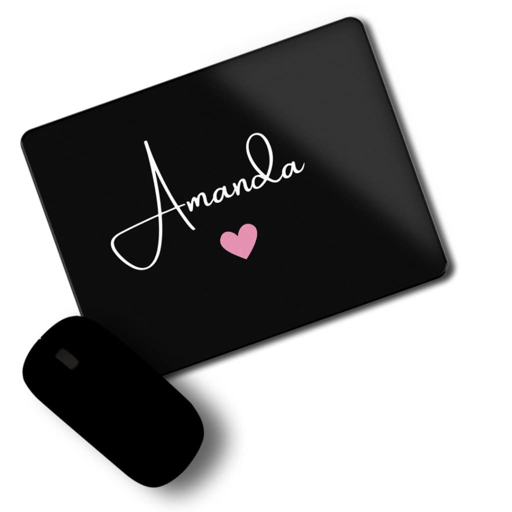 Mouse Pad Preto com nome personalizado