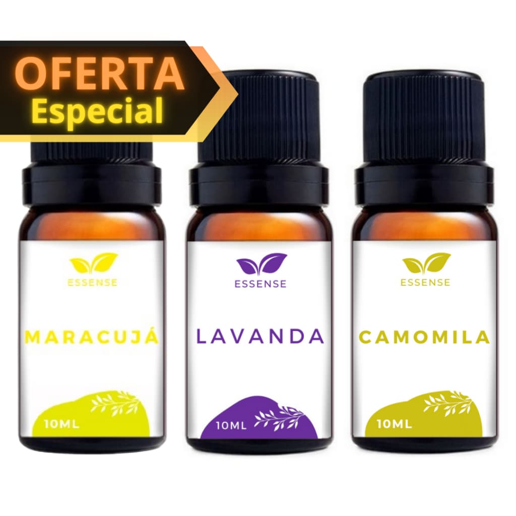 3 Essências Maracujá Lavanda Camomila Aromatizador Difusor Umidificador Essência Óleo Essencial 10ml