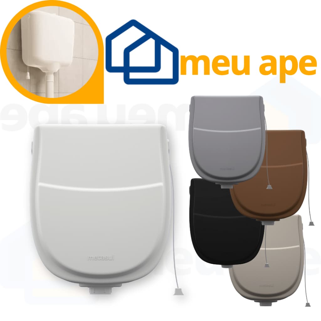 Caixa de Descarga P/ Vaso Sanitário C/ Cordinha Suspensa Banheiro Plástica Metasul 9 Litros