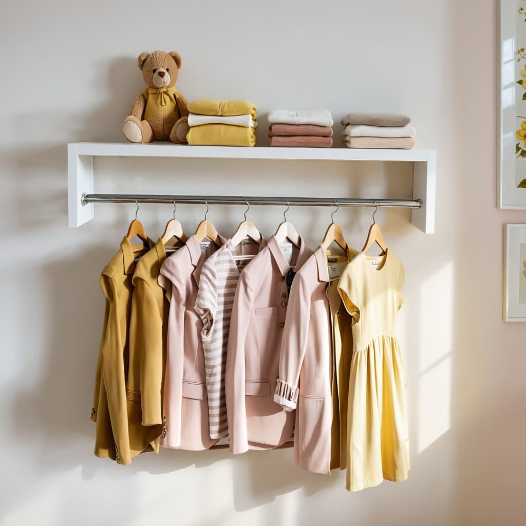 Cabideiro Arara De parede Para Roupas Branca Closet 60 Cm