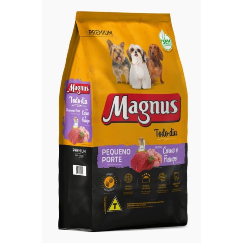 3kg a Granel, Ração Seca Premium, Magnus Todo Dia Raças Pequenas, cães adultos, sabor carne e frango