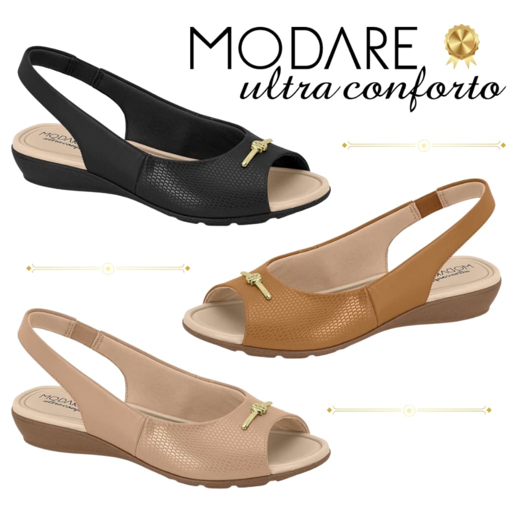 Sandalia Feminina Modare Textura Snake Ultraconforto Original | Lançamento ! | Original Modare !