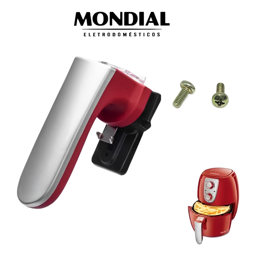 Puxador Air Fryer Mondial Af-33 Af-34 Vermelho C/parafusos