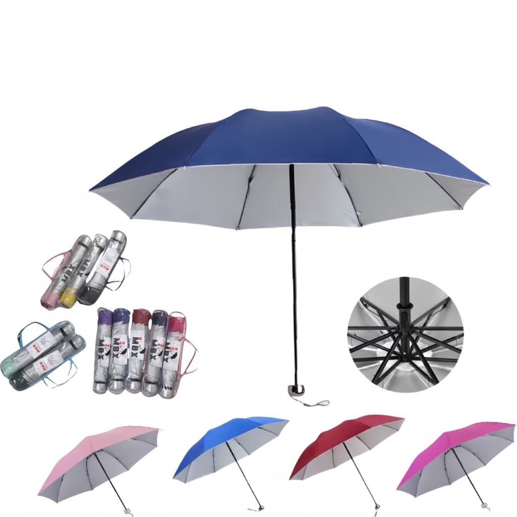 KIT 2 Sombrinha Guarda Chuva Cabe Na Bolsa Com Proteção Solar Uv Contra Vento