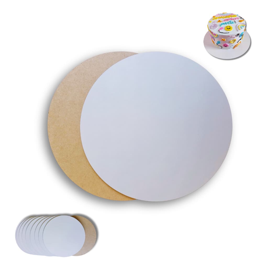 Kit 10 Cake Board 10 cm Tabuleiro Bolo Em Mdf 3mm Redondo