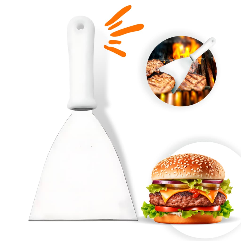 Espátula Reta 5'' Inox Original Chapa Lanche Chapeiro Cozinha