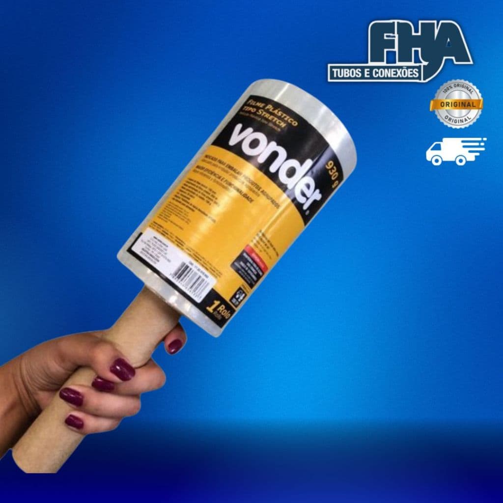 Stretch Filme 150mm X 300 M 20 Micra Rolo Aprox 930g Vonder
