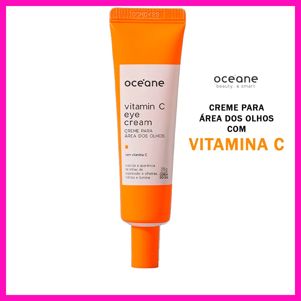 Océane Vitamina C Creme para Área dos Olhos 25g (Suaviza a Aparência de Linhas de Expressão e Olheiras)