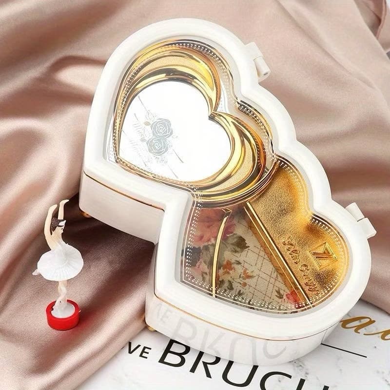 Caixinha De Música Porta Jóias 2 Coração Bailarina Dançarina