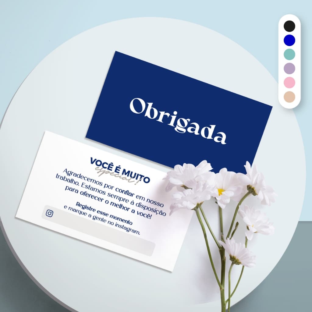 Mini Cartão Postal de Agradecimento ao cliente - Obrigada pela compra