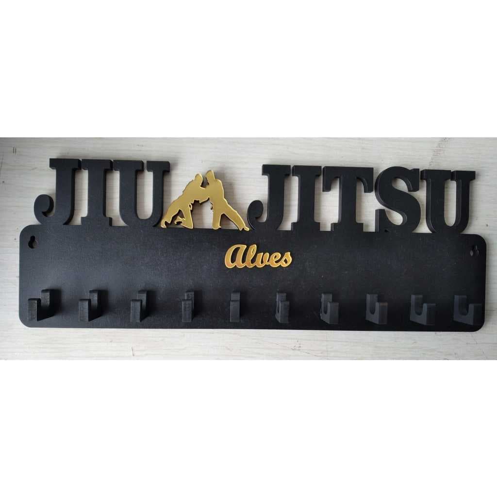Porta Faixas / Medalhas JIU-JITSU Personalizado com nome
