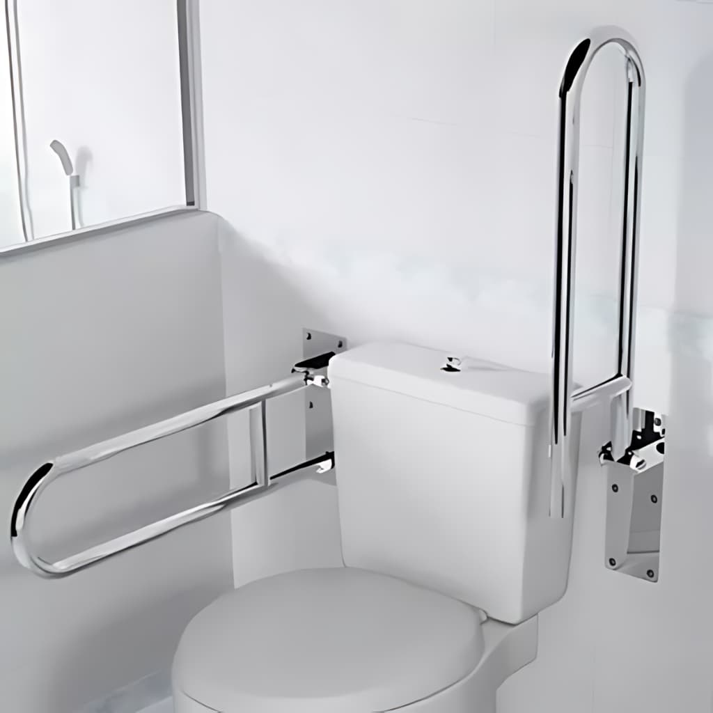 Alça de Apoio Auxílio Idosos Deficientes Necessidades Especiais Barra Apoio Para Banheiro Articulada