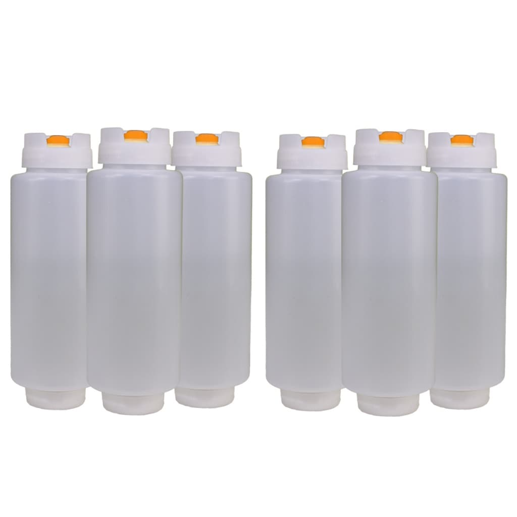 BISNAGA PARA MOLHO COMO KETSHUP, MAIONESE, INVERTIDA TIPO FIFO 720ML ORANGE KIT 6 GOURMET EKENOXS