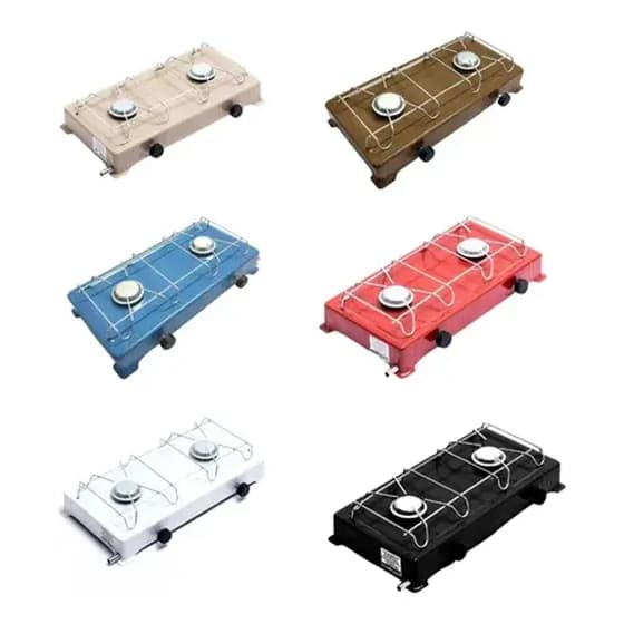 Mini Fogão Portátil Baixa Pressão a GAS Duas Bocas Fogo Forte Gaz Camping JOLLY