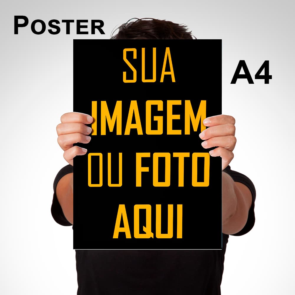 Impressão Pôster Cartaz A4 - Personalizado 29x21cm - Suas Artes ou Fotos