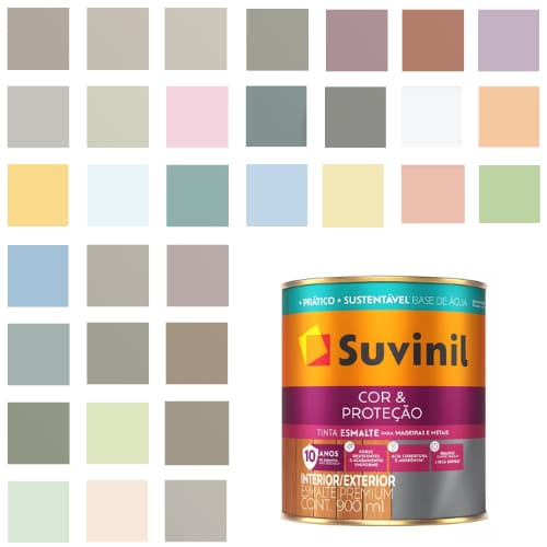 Tinta Esmalte Cor & Proteção Base D'Água Brilhante 0,9Lt - Escolha sua cor - (Produto Personalizado)