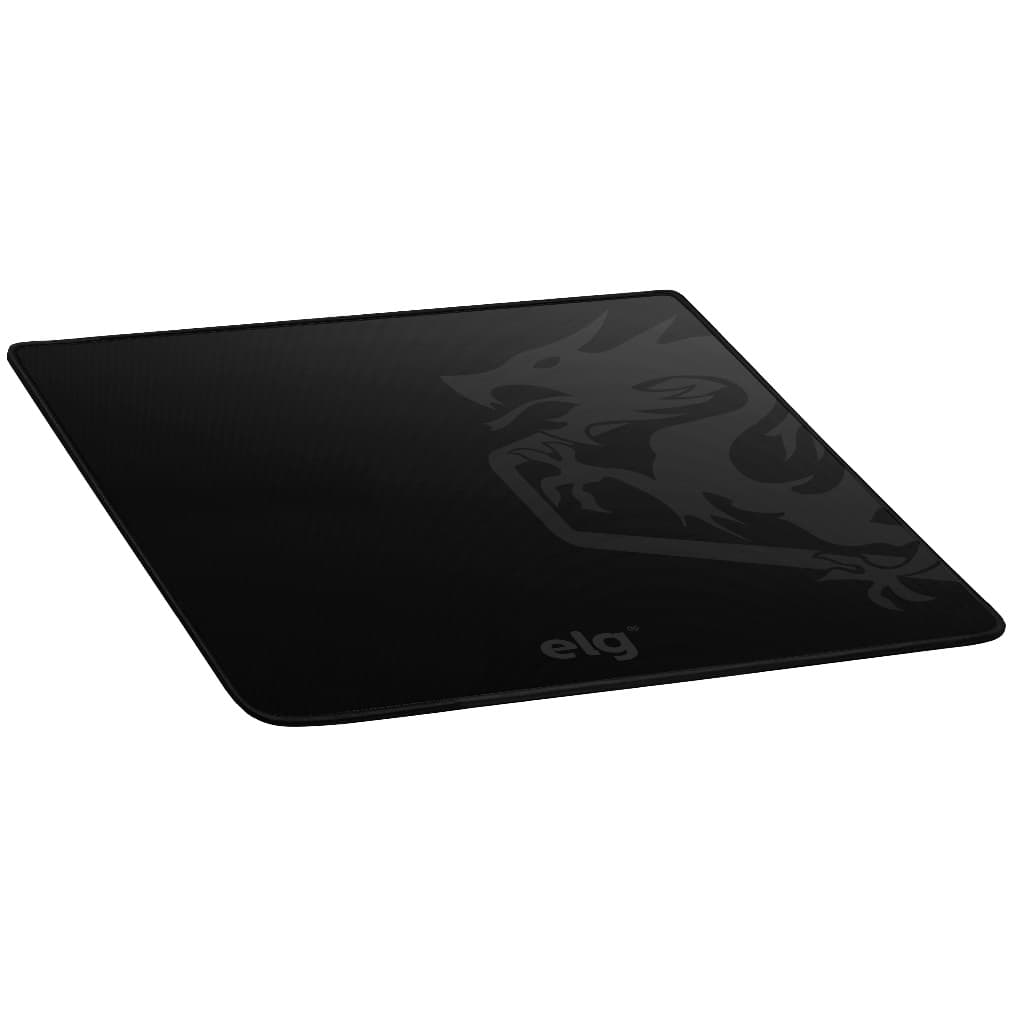 Mousepad Gamer Merak Speed, Médio 40x30cm, Borda Costurada, Base Antiderrapante, Preto, MPMM, ELG