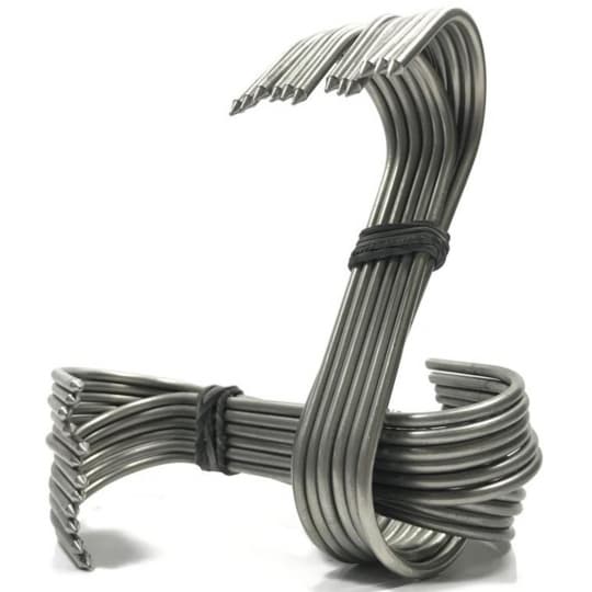 Gancho para açougue inox 304 N 0 curto com 12 unidades