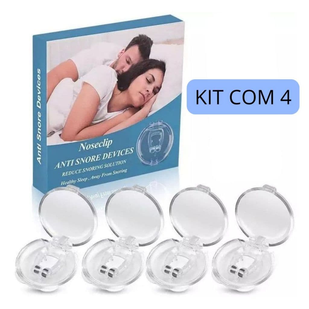 Kit com 4 Clipe Nasal Anti Ronco Aparelho Para Nariz Dispositivo Para Ronco  Dilatador Magnético