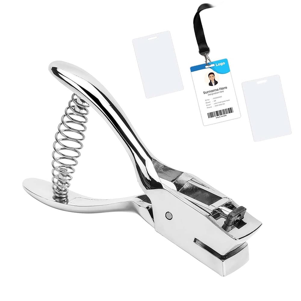 Perfurador de fenda para crachá Ferramenta de perfuração com alicate para cartão de identificação em PVC, manual
