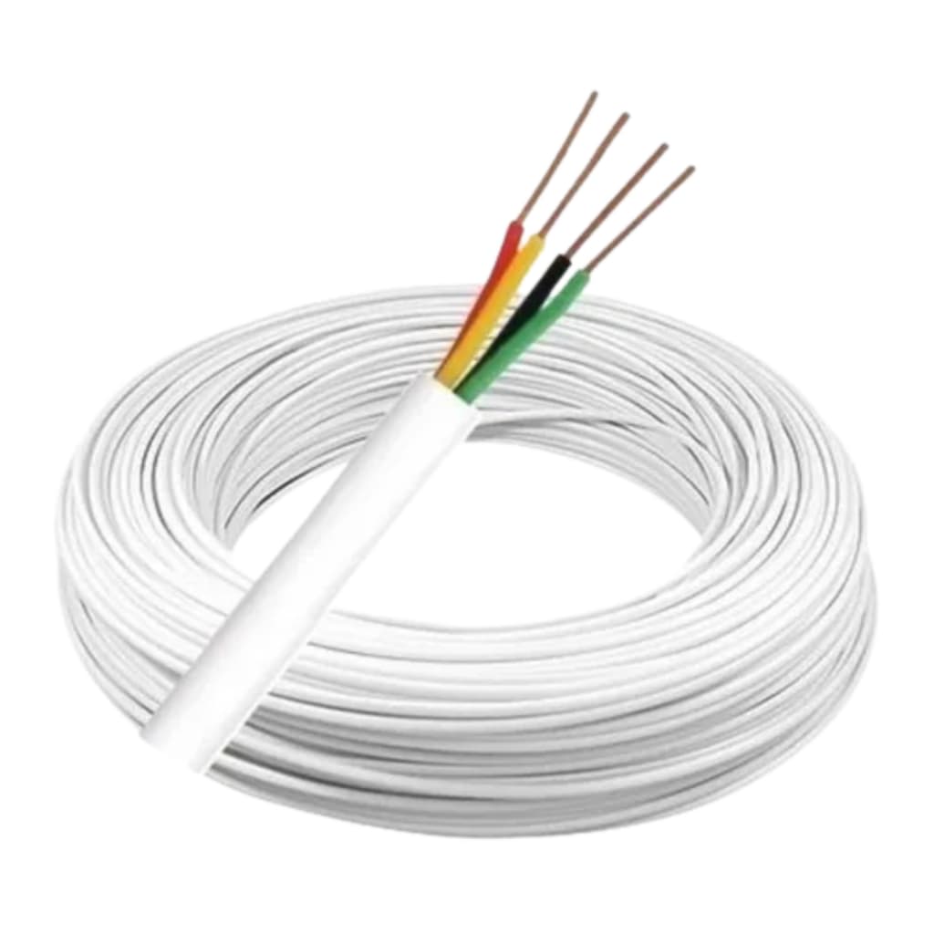 Cabo para Alarme e Interfone 4 Vias 0,40mm 10 ou 20 metros Branco
