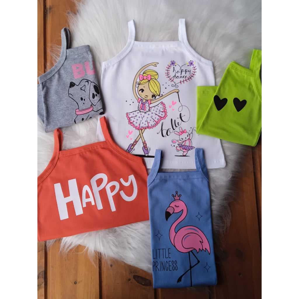 Kit 2 Regata de Alcinha Infantil Menina Verão 1 ao 14 Anos