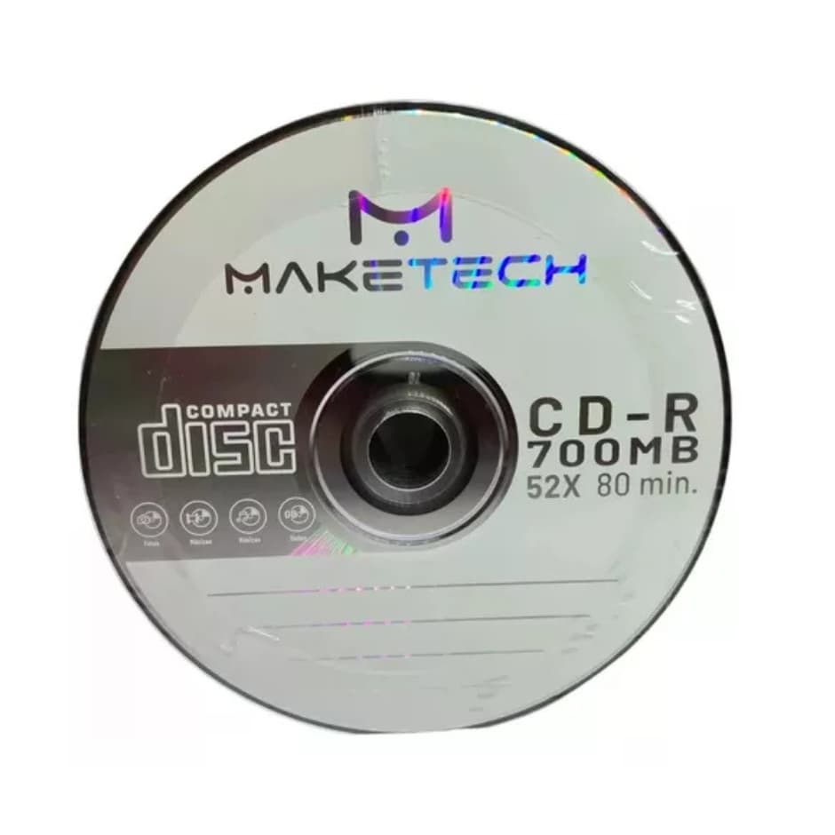 2 Mídia Virgem Cd-r maketeck Logo 700mb 80min Original - Nota Fiscal C/ENVELOPE