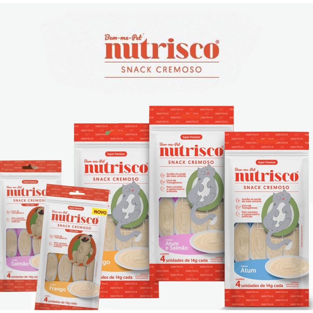 Petisco Purê Nutrisco diversos sabores (pack com 4 unidades ) P/ Cães e Gatos
