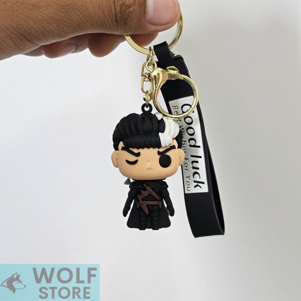 Chaveiro Anime Berserk  Emborrachado Guts Espadachim Negro