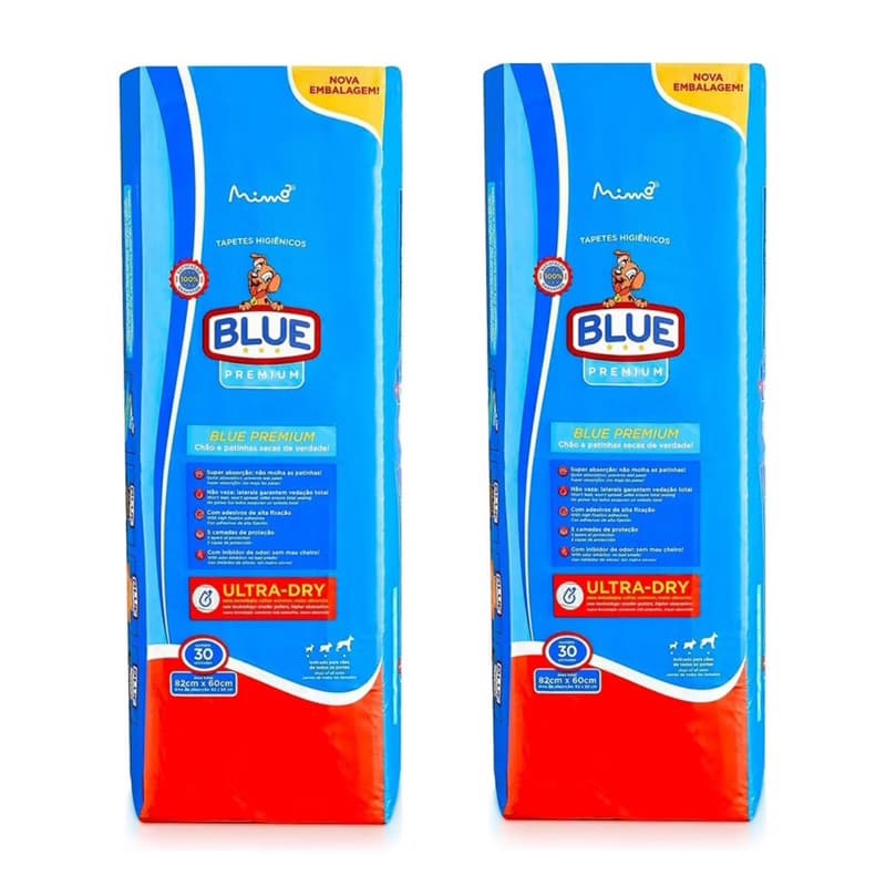 Tapete Higienico Blue Premium 82x60cm Kit Com 60un