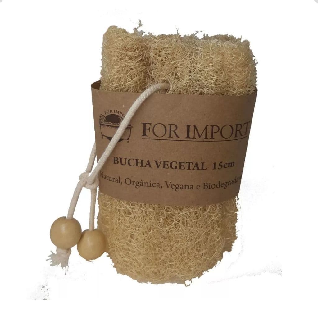 Bucha de Banho Vegetal Corporal Natural 100% Ecologica Organica Grande 15cm