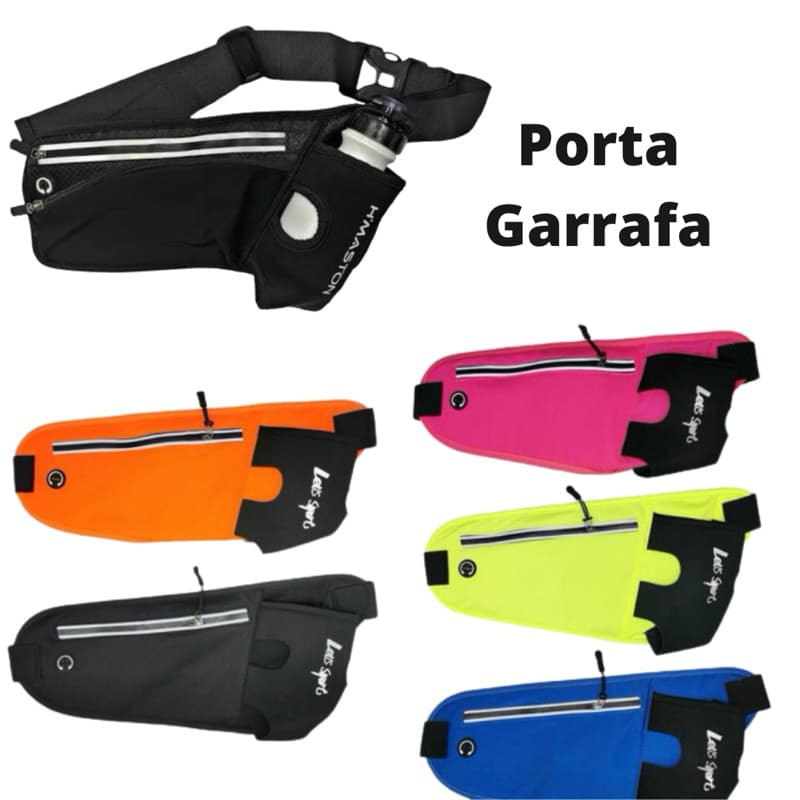 Pochete Esportiva Corrida porta Garrafa c/ saída para fone - Slim/Impermeável - caminhada e academia