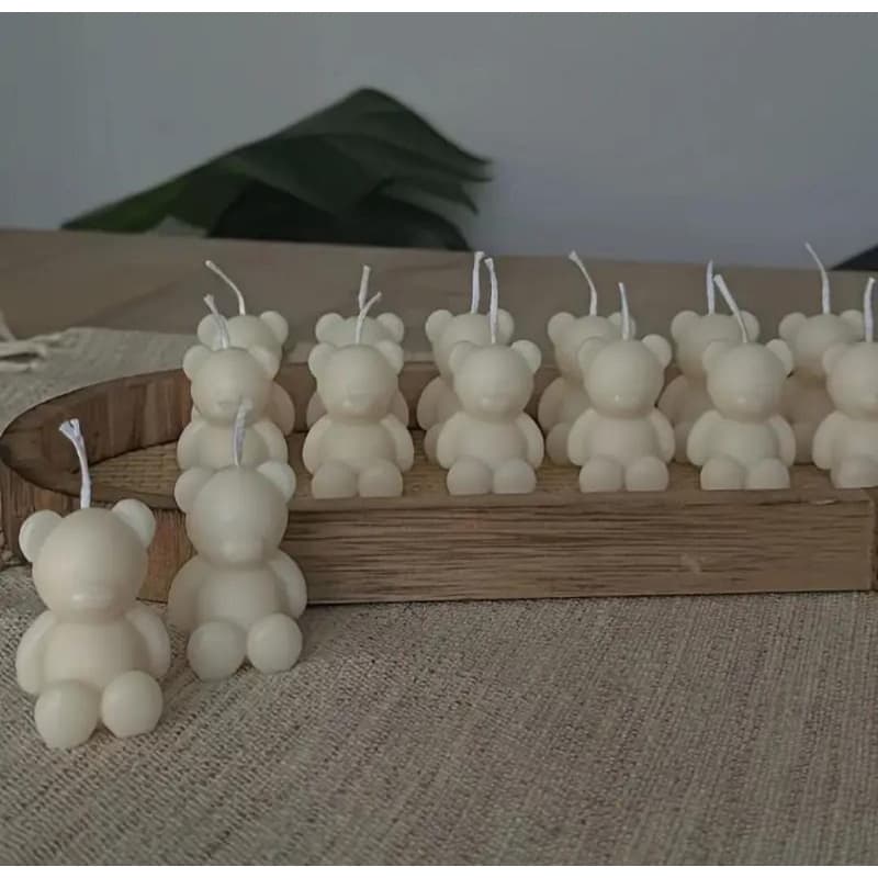 Kit 10/20/ 30 Mini velas em formato de ursinho aromatizada lembrancinhas batizado/ nascimento/aniversário com essência