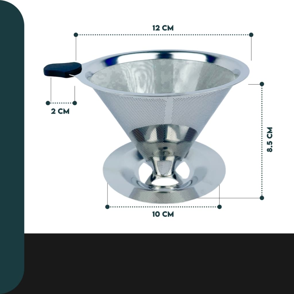 Filtro De Café 103 Inox  -  Coador de Café Grande Sem Uso De Papel - AV