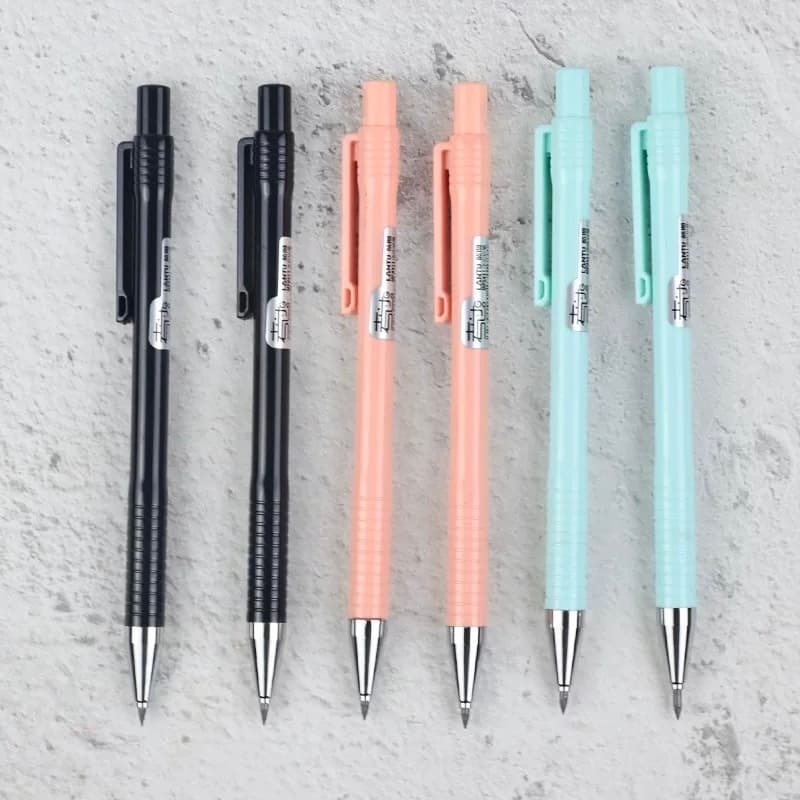 Kit 10 a 48 Lapiseiras Escolar Ponta 2.0mm Em Abs Coloridas Envernizadas 2B Com Apontador