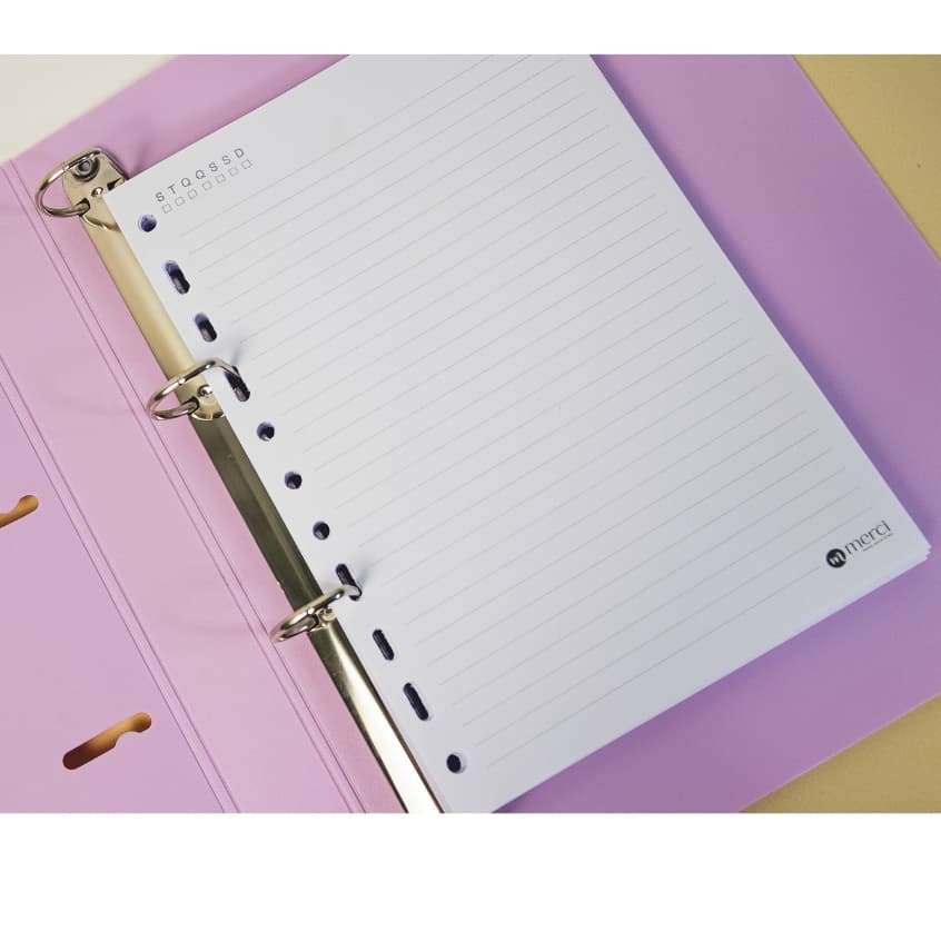 Folhas de Refil para Caderno Argolado Colegial Fichário - 90 gramas - 80 folhas